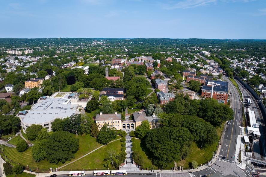 Aerial view of Tufts University