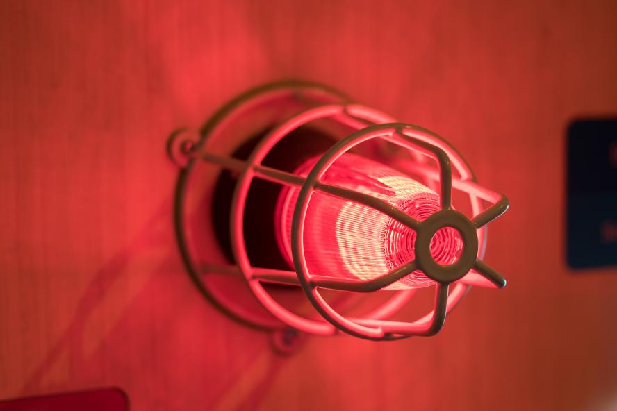 wall-mounted fire alarm light